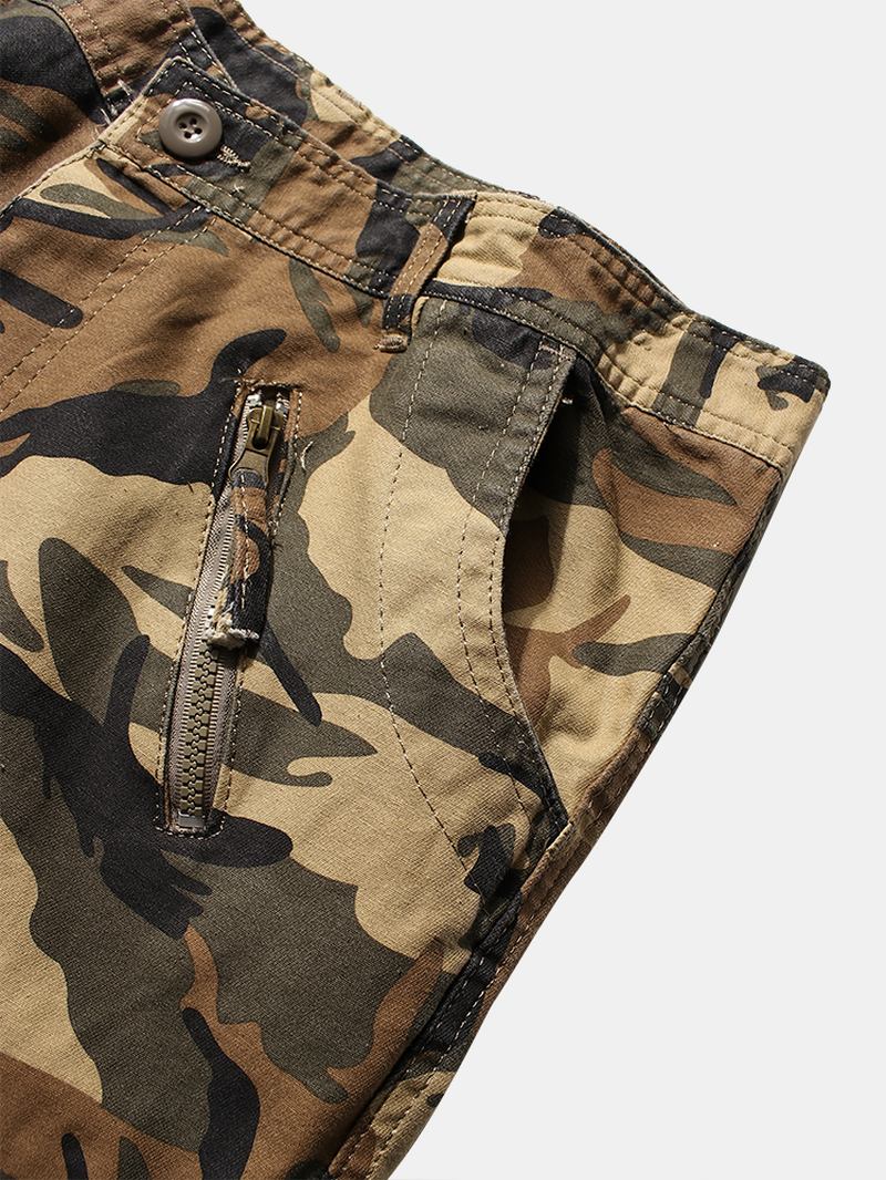 Herr Camo Utility Street 100% Bomull Tie Cuff Cargo Byxor