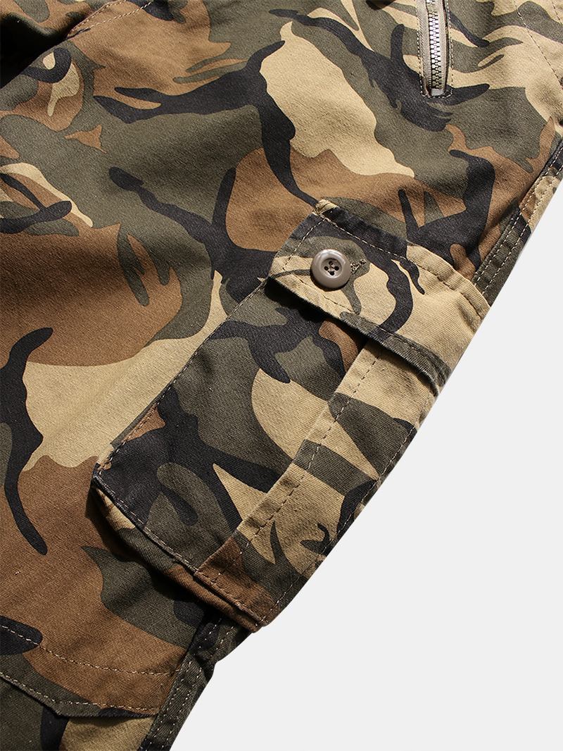 Herr Camo Utility Street 100% Bomull Tie Cuff Cargo Byxor