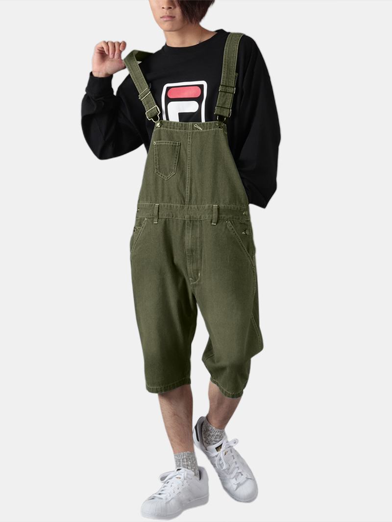 Herr Enfärgad Lös Casual Jumpsuit Overall One Pants