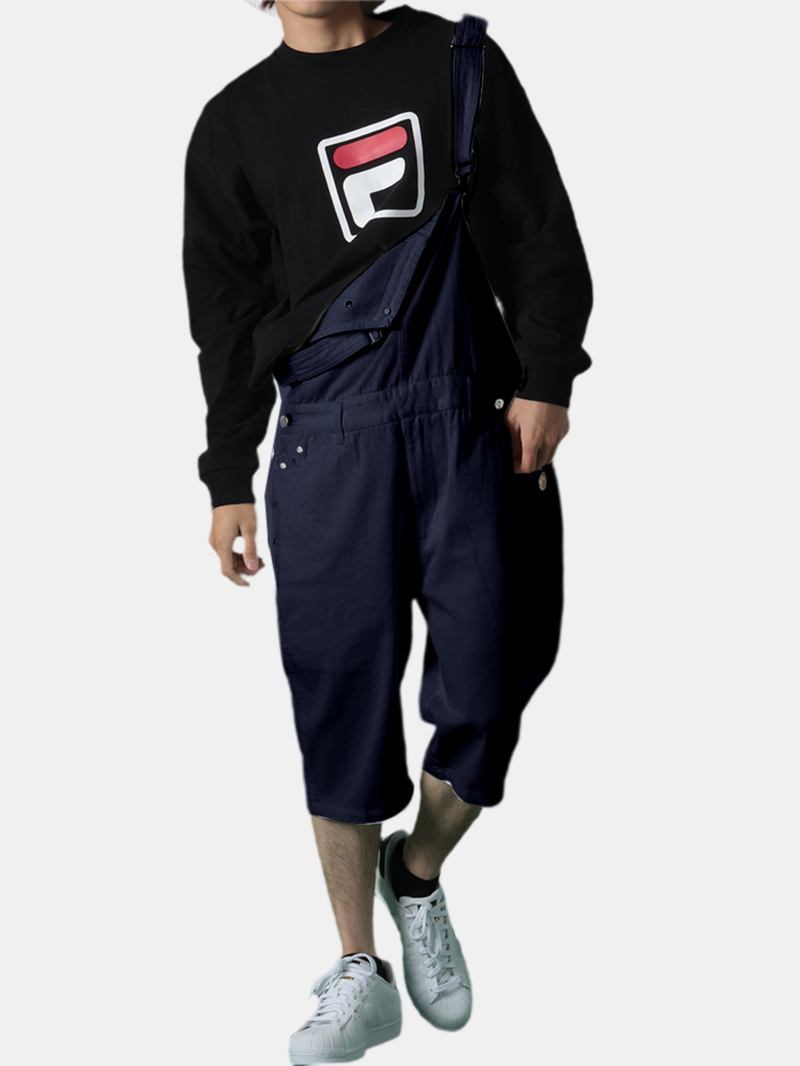 Herr Enfärgad Lös Casual Jumpsuit Overall One Pants