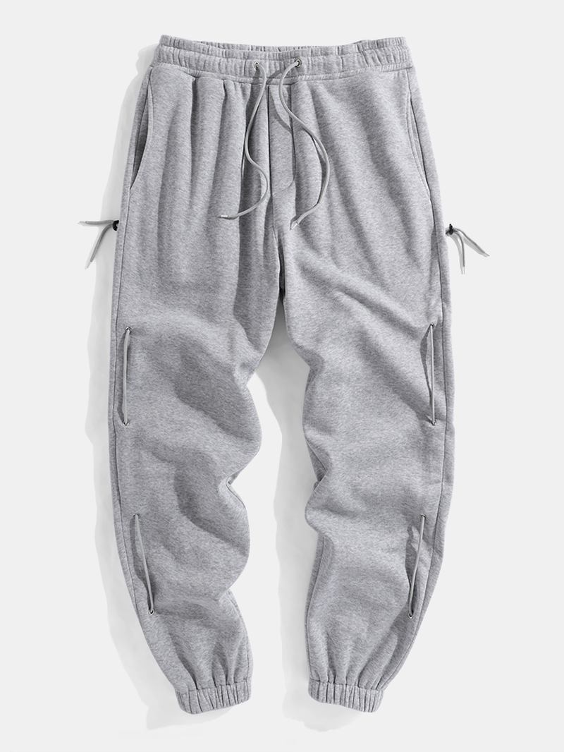 Herr Enfärgad Sida Dragsko Detalj Relaxed Fit Joggingbyxor