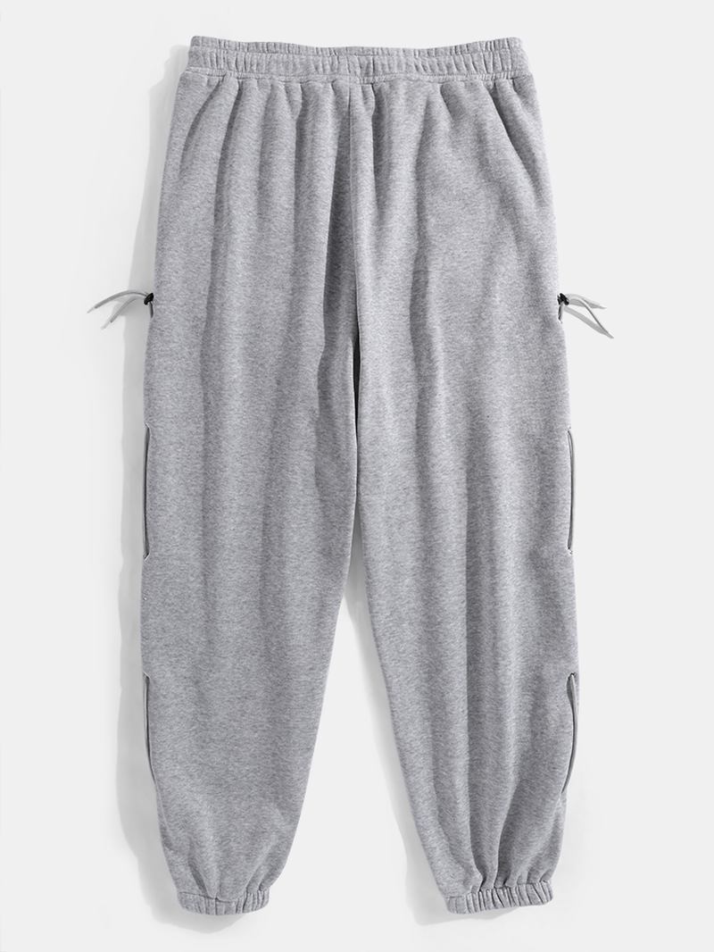 Herr Enfärgad Sida Dragsko Detalj Relaxed Fit Joggingbyxor