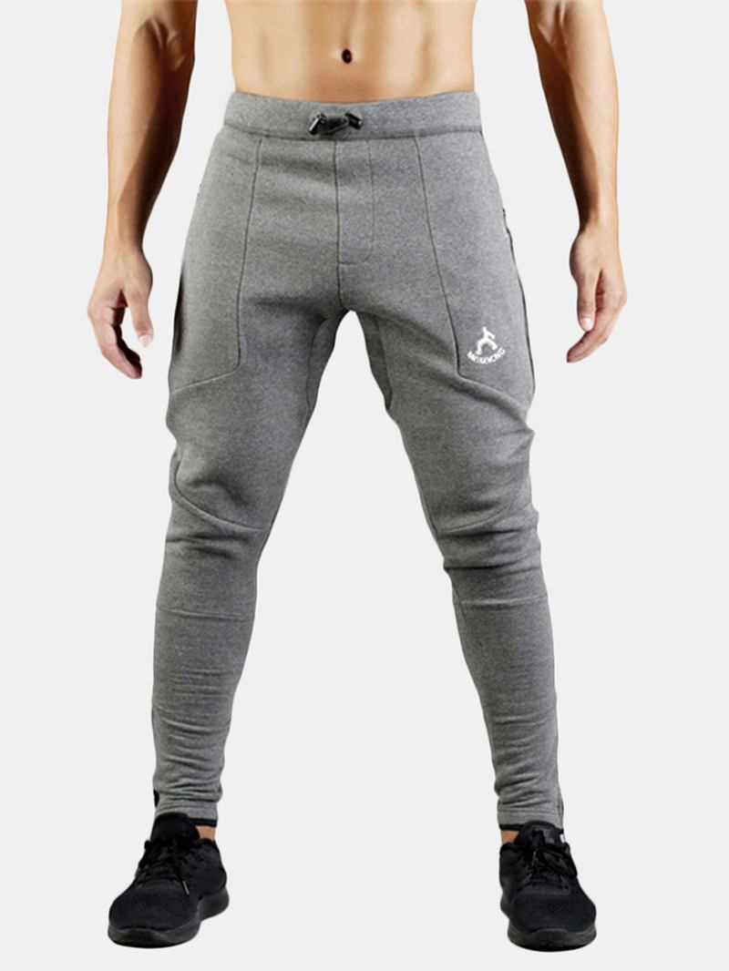 Herr Fleece Varm Sport Löpträning Casual Byxor