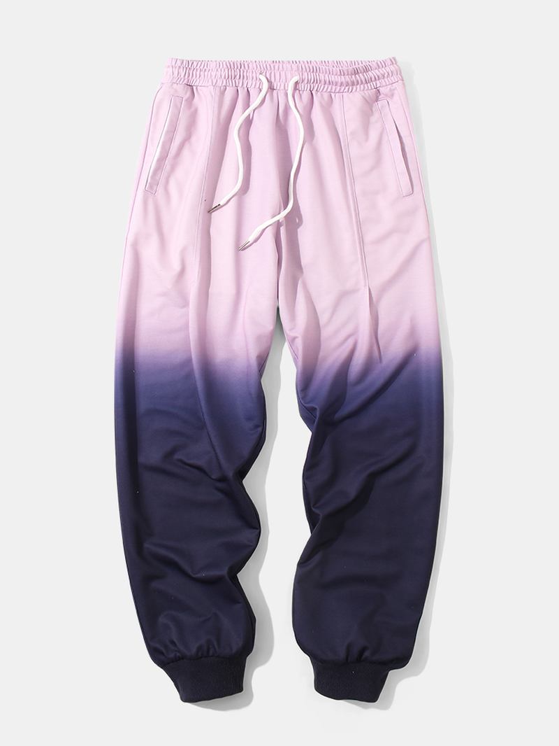 Herr Ombre Two Tone Dragsko Midja Joggingbyxor