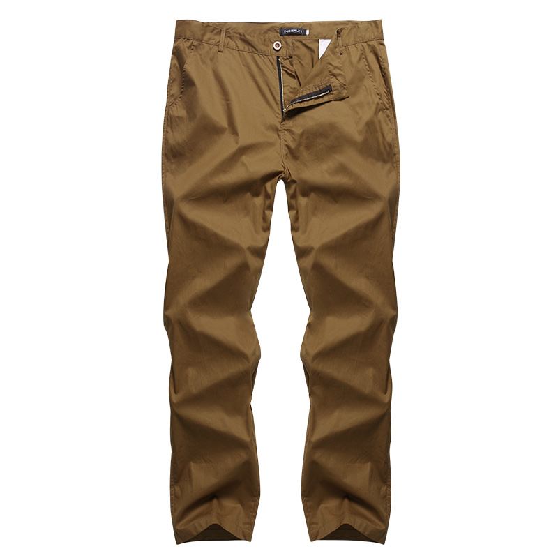 Herr Regular Fit Byxor Cargo Chino Business Casual Långbyxor Slack Plus Size