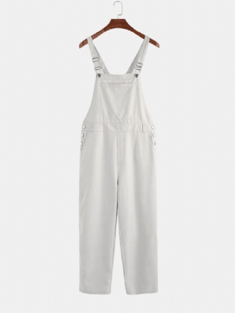 Herrmode Ren Färg Fickor Casual Suspender Byxor