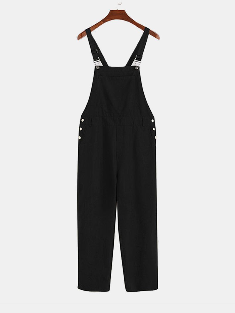 Herrmode Ren Färg Fickor Casual Suspender Byxor