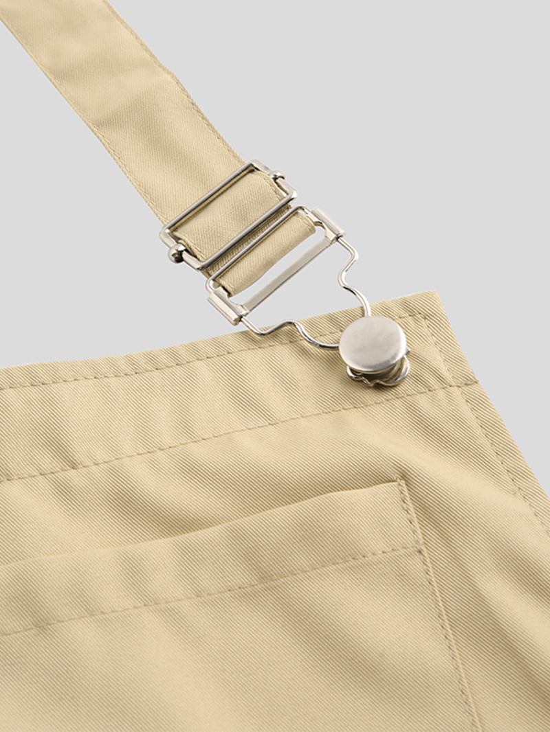 Herrmode Ren Färg Fickor Casual Suspender Byxor