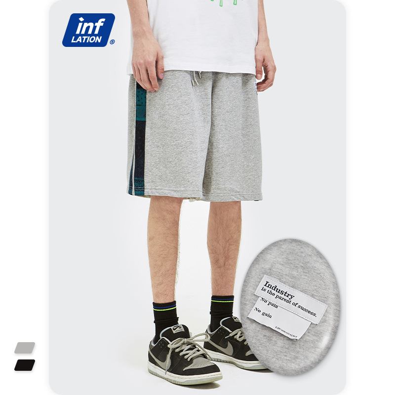 Inf Män Kläder Street Mode Märke Etnisk Stil Sidrandiga Casual Byxor Lösa Shorts Herr