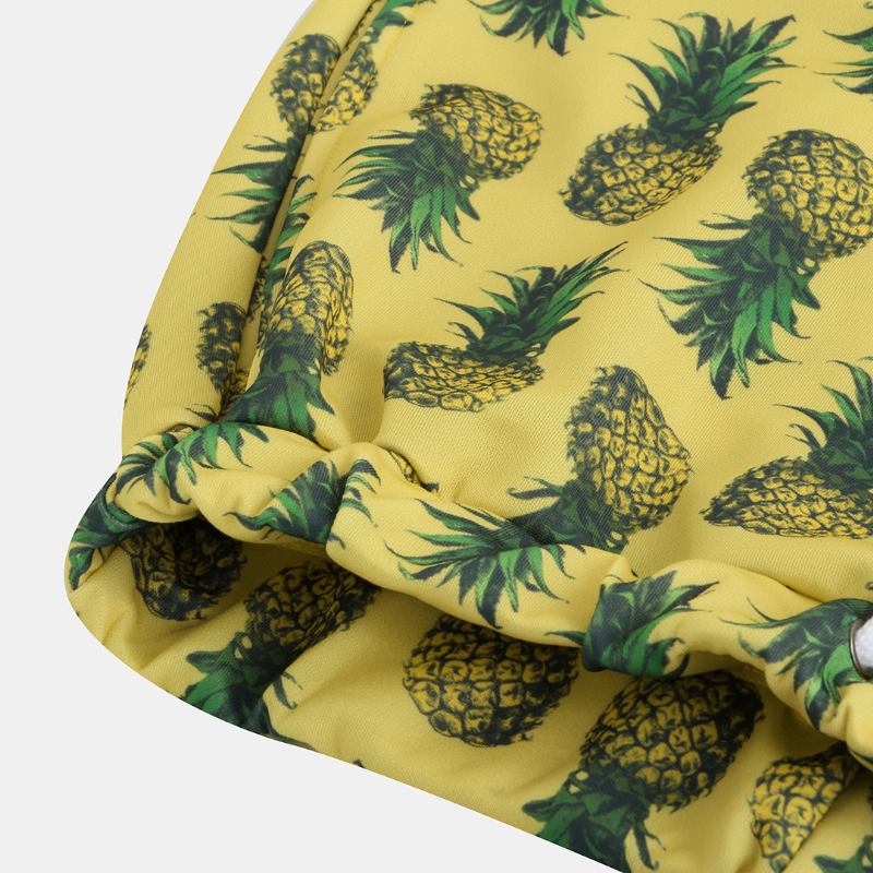 Män Ananas Tryckta Hawaiian Style Bomull Casual Byxor