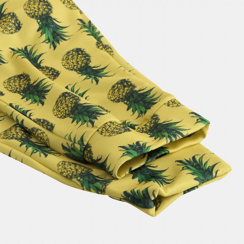 Män Ananas Tryckta Hawaiian Style Bomull Casual Byxor