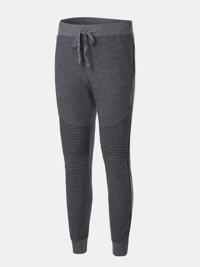 Män Sport Enfärgad Löpning Elastisk Midja Casual Joggingbyxor