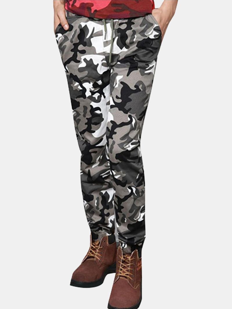 Plus Size Camouflage Outdoor Casual Byxor Mode Haren Beam Feet Byxor