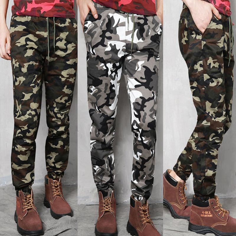 Plus Size Camouflage Outdoor Casual Byxor Mode Haren Beam Feet Byxor