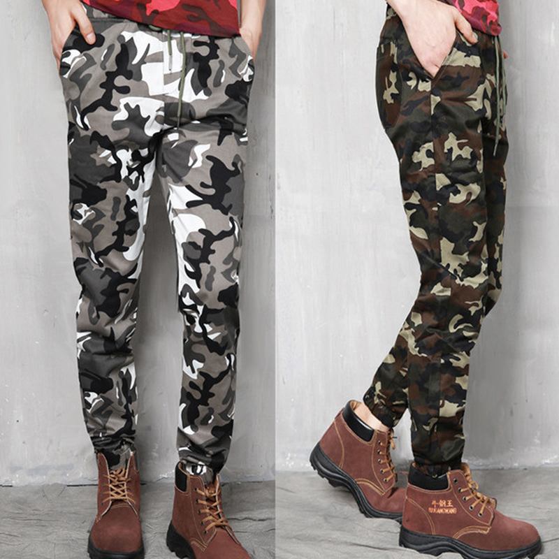 Plus Size Camouflage Outdoor Casual Byxor Mode Haren Beam Feet Byxor