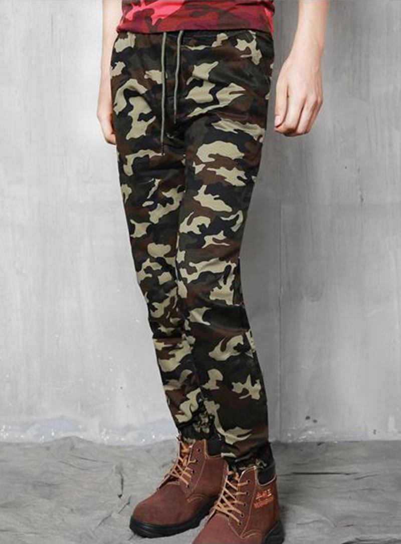 Plus Size Camouflage Outdoor Casual Byxor Mode Haren Beam Feet Byxor