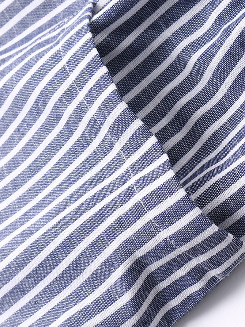 S-5xl Casual Stripe Pocket Elastisk Midja Kvinnor Harem Byxor