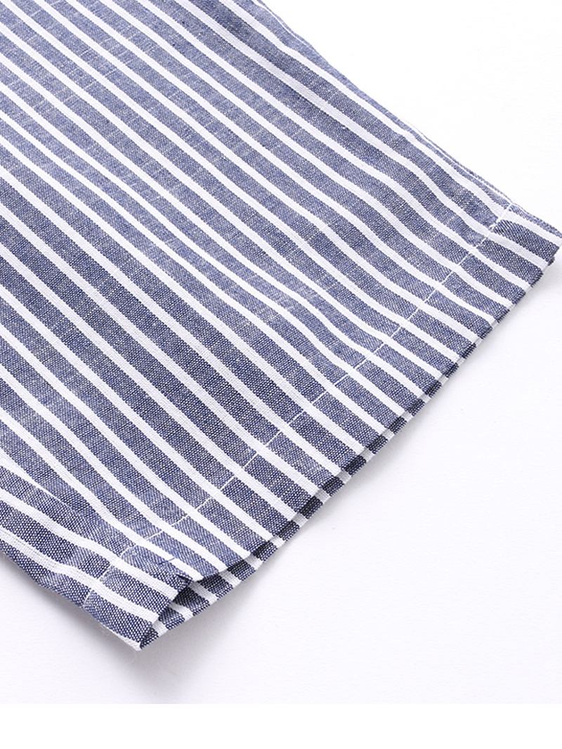 S-5xl Casual Stripe Pocket Elastisk Midja Kvinnor Harem Byxor