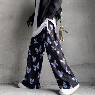 Summer Harajuku Hip Hop Style Damer Casual Byxor Tryckta Wide Leg Sweatpants